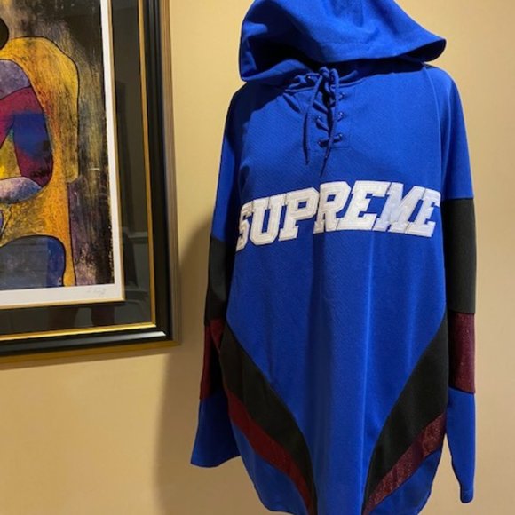 SUPREME Hoodie Hockey Jersey - Royal - XL - Picture 2 of 11